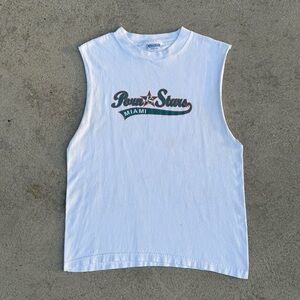 Vintage 90’s Porn Star Miami Sleeveless Cutoff T-Shirt White Size L